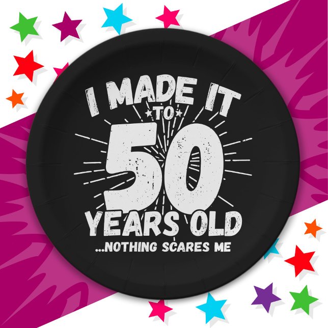 50 Year Old Sarcastic Meme Funny 50th Birthday Paper Plate (Creator Uploaded)