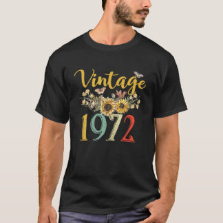 50 Year Old  Vintage 1972 Sunflower 50th Birthday T-Shirt
