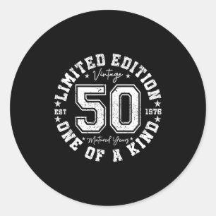 50 Year Old Vintage 1976 Limited Edition 50th Birt Classic Round Sticker