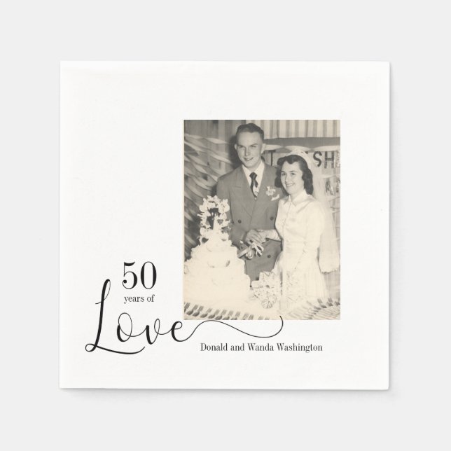 50 year Photo anniversary napkins (Front)