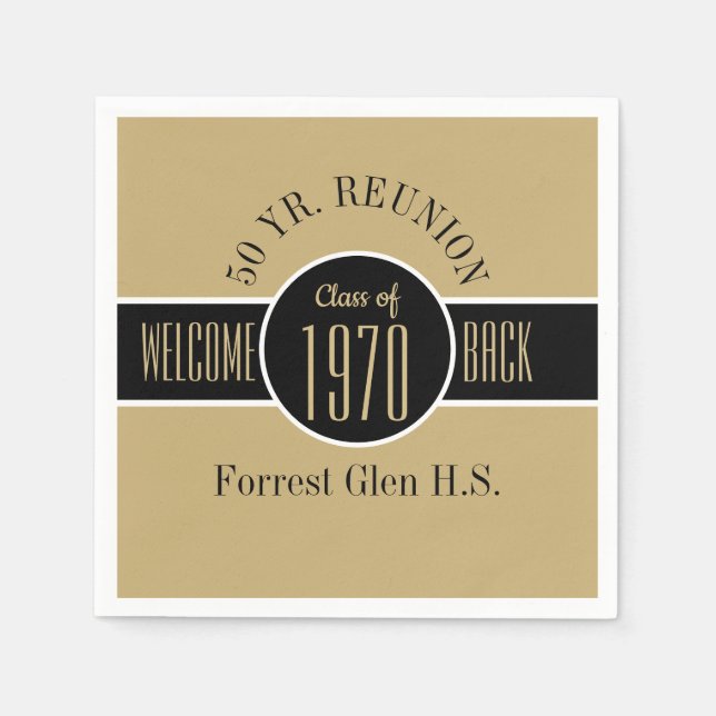 50 Year Reunion Welcome Back Napkins (Front)