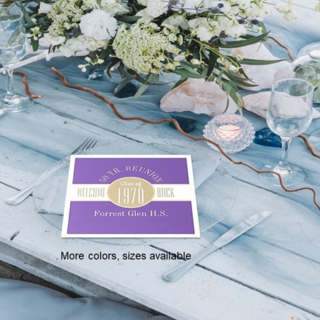 50 Year Reunion Welcome Back Napkins (Creator Uploaded)