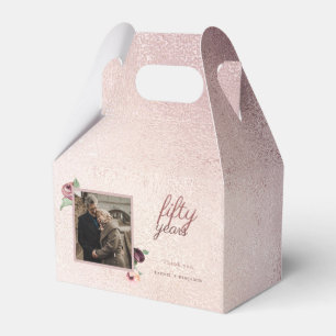 50 Year Wedding Anniversary Rose Gold Personalised Favour Box