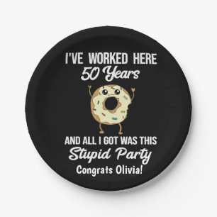 50 Year Work Anniversary Appreciation Party Paper Plate