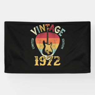 50 Years 1972 Guitar Pick 50th Birthday Guitarist Banner