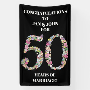 50 Years 50th Wedding Marriage Anniversary Banner