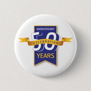 50 Years Anniversary Design 6 Cm Round Badge