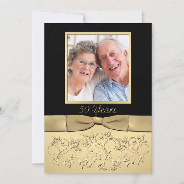 50 Years Anniversary Invitation with Photo Insert (Front)