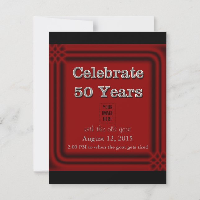 50 Years Celebration Old Goat Photo Invitations (Front)