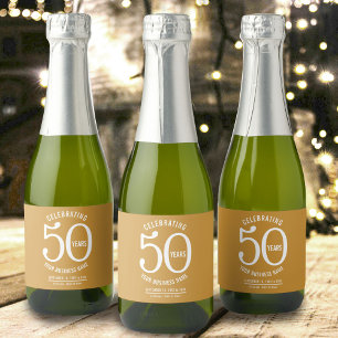 50 years corporate anniversary event favour gift sparkling wine label