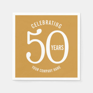 50 years corporate anniversary party golden napkin