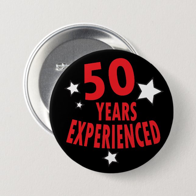 50 Years Experienced | 50th Birthday Humour 7.5 Cm Round Badge (Front & Back)