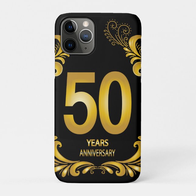 50 Years Gold Glitter Anniversary Case-Mate iPhone Case (Back)