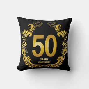 50 Years Gold Glitter Anniversary Cushion