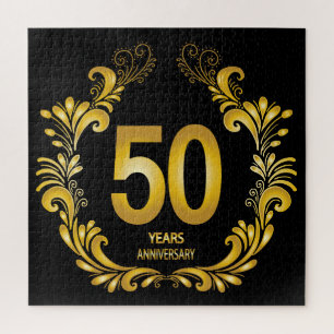 50 Years Gold Glitter Anniversary Jigsaw Puzzle