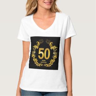 50 Years Gold Glitter Anniversary T-Shirt