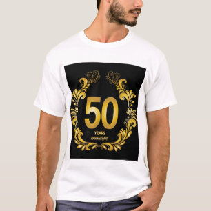 50 Years Gold Glitter Anniversary T-Shirt