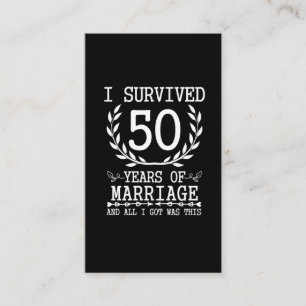 50 Years Husband Wife 50th Wedding Anniversary Business Card