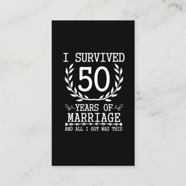 50 Years Husband Wife 50th Wedding Anniversary Business Card (Front)