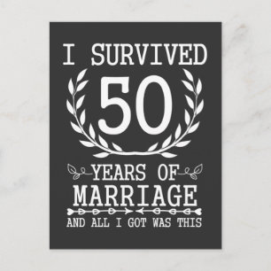 50 Years Husband Wife 50th Wedding Anniversary Postcard