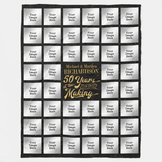 50 Years in the Making Anniversary 44 Photo Fleece Blanket (Front)