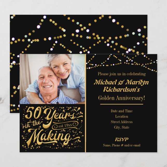 50 Years in the Making - Golden Anniversary Invitation (Front/Back)