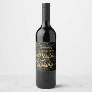 50 Years in the Making Personalised Wine Label