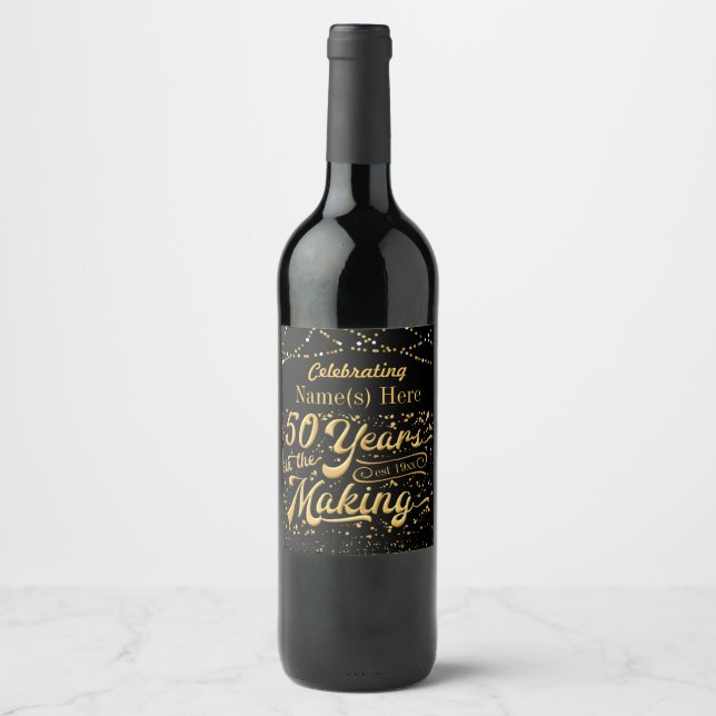 50 Years in the Making Personalised Wine Label (Front)