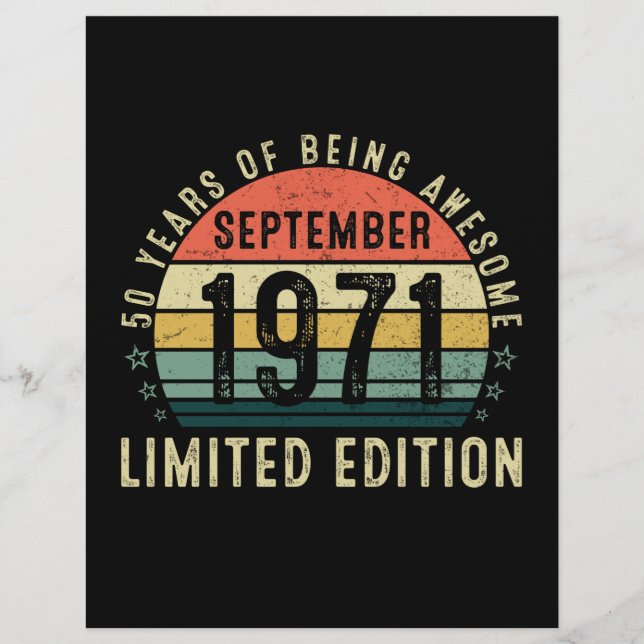 50 Years of being Awesome September Birthday Custom Letterhead (Front)