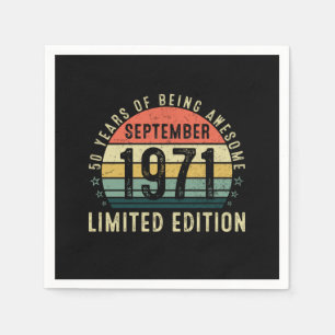50 Years of being Awesome September Birthday Napkin