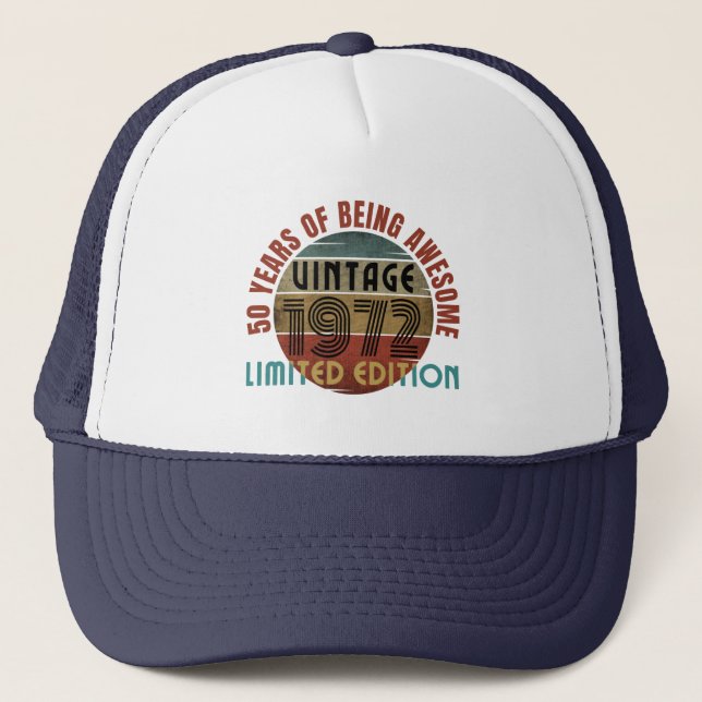 50 years of being awesome  trucker hat (Front)