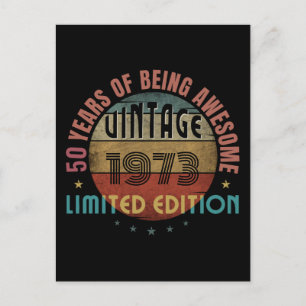 50 years of being awesome vintage 1973 custom  postcard
