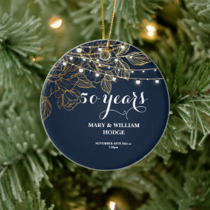 "50 Years of Forever: An Anniversary to Remember"  Ceramic Tree Decoration