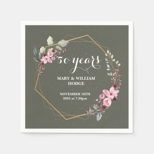 "50 Years of Forever: An Anniversary to Remember"  Napkin (Front)