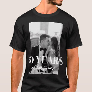 50 Years Of Happiness Elegant Wedding Anniversary  T-Shirt