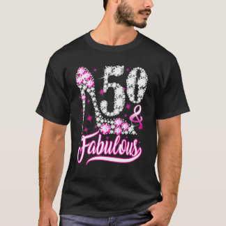 50 Years Old 50 & Fabulous 50th Birthday Pink Dia T-Shirt