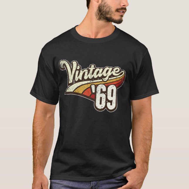 50 Years Old 50th Birthday Gift with Retro Graphic T-Shirt (Front)