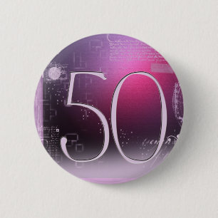 50 years old! 6 cm round badge
