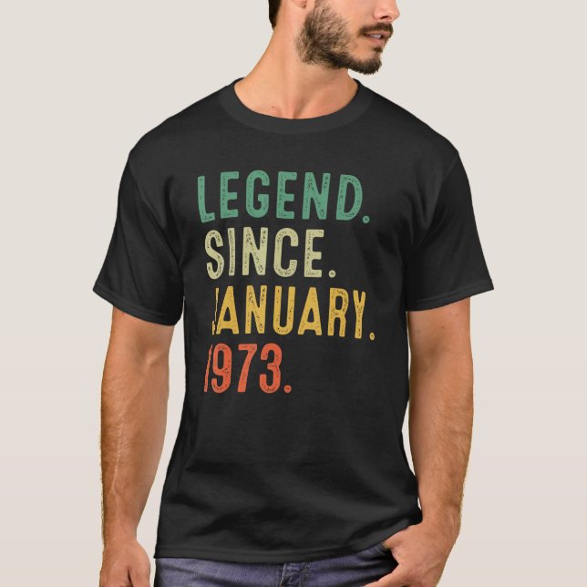 50 Years Old Awesome Since January 1973 50th Birth T-Shirt (Front)