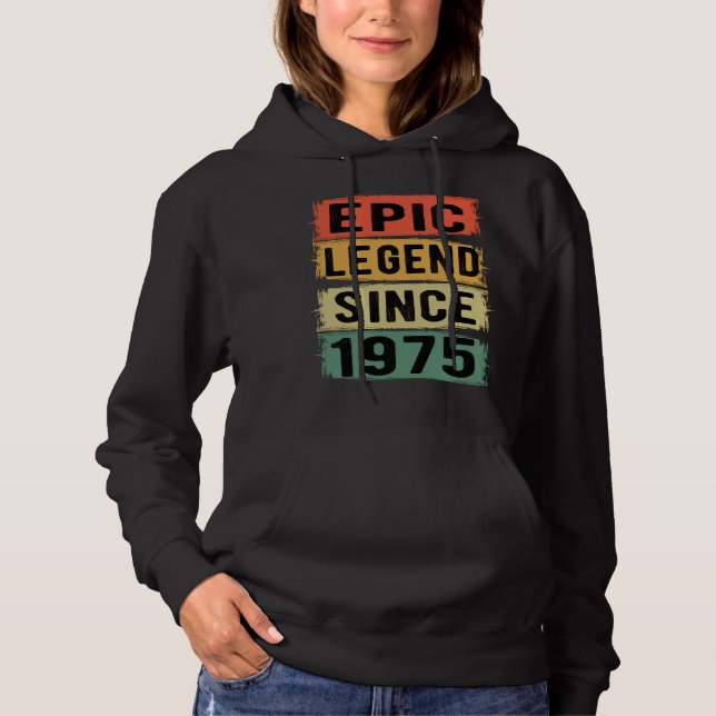 50 Years Old Bday 1975 Epic Legend 50th Birthday Hoodie (Front)