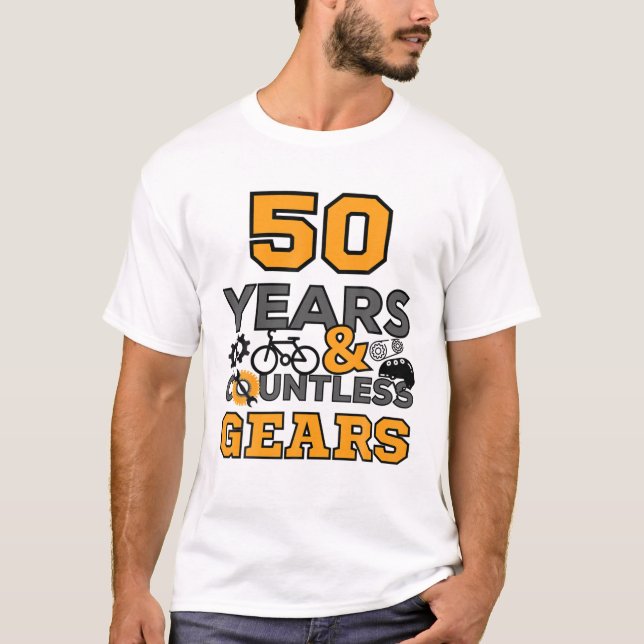 50 Years Old Birthday 50Th Anniversary Bike Cyclin T-Shirt (Front)