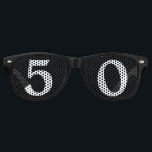 50 Years Old Birthday Sun Glasses<br><div class="desc">50 years old birthday sun glasses. Black with white text.</div>