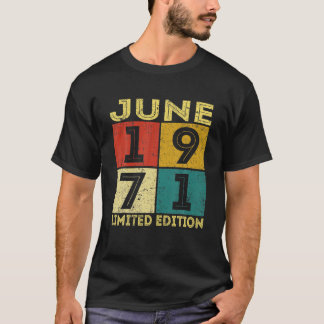50 Years Old Distressed June 1971 Decorations 50Th T-Shirt