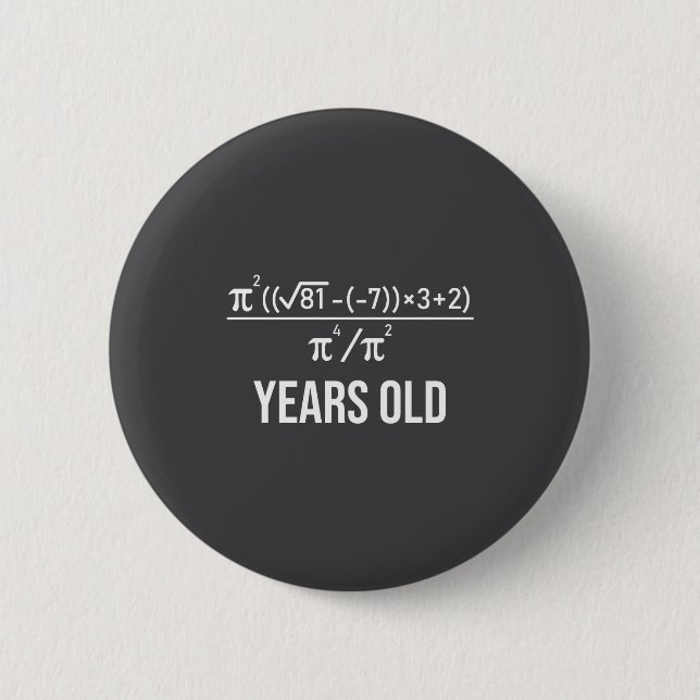 50 Years Old Equation Funny 50th Birthday Math  6 Cm Round Badge (Front)