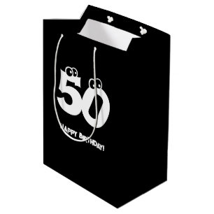 50 Years Old Eyeball Text Birthday Gift Bag