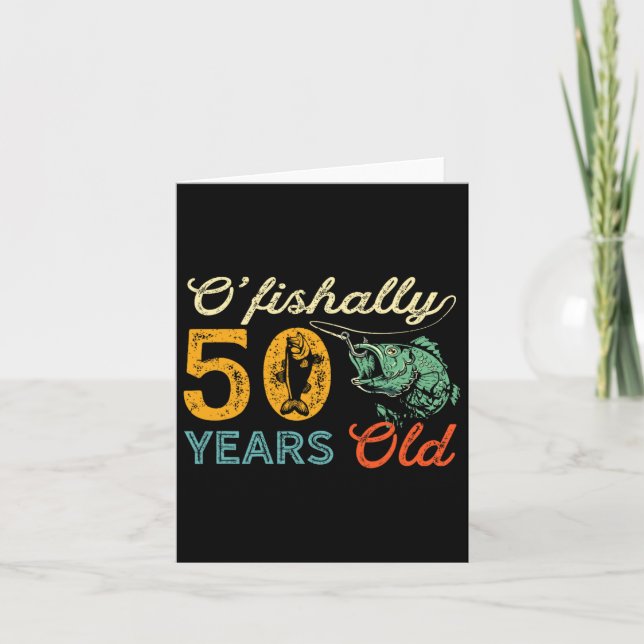 50 Years Old Fishing Gift 50th Birthday Cool Fifty Card (Front)
