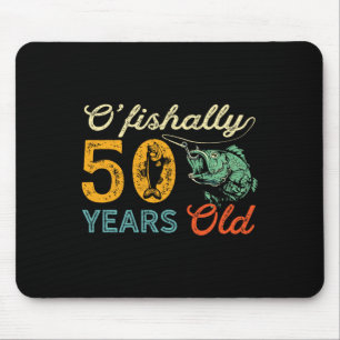 50 Years Old Fishing Gift 50th Birthday Cool Fifty Mouse Mat