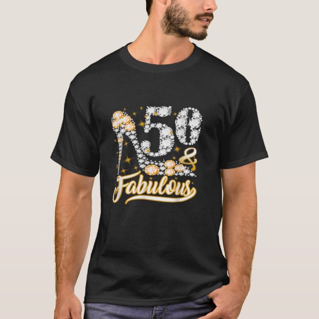 50 Years Old Gifts 50 Fabulous 50th Birthday Diamo T-Shirt (Front)
