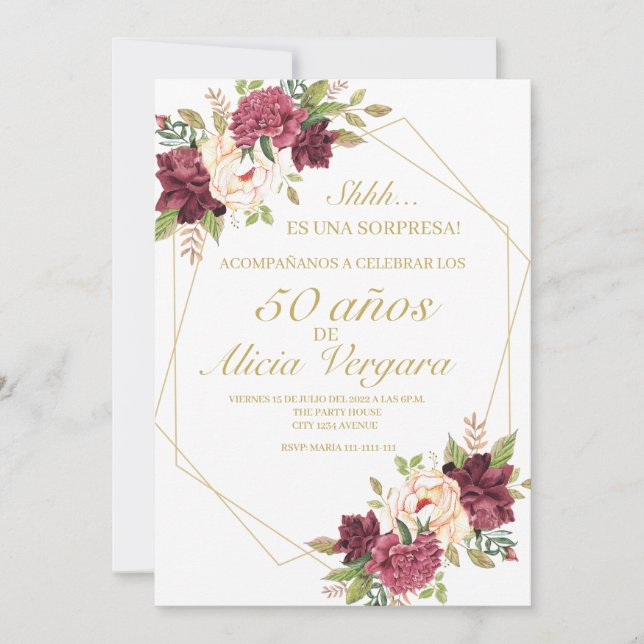 50 years old Tarjeta de anuncios plana Announcement (Front)