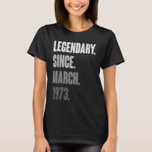 50 Years Old Vintage 1973 Birthday March 50th Deco T-Shirt